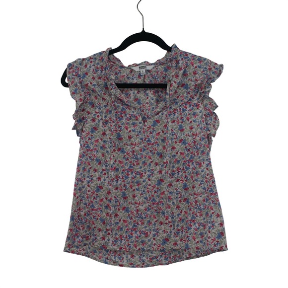 BB Dakota by Steve Madden Tops - BB‎ Dakota Steve Madden Ditsy Top Floral Flutter Sleeve Cotton Blouse BM14433W S